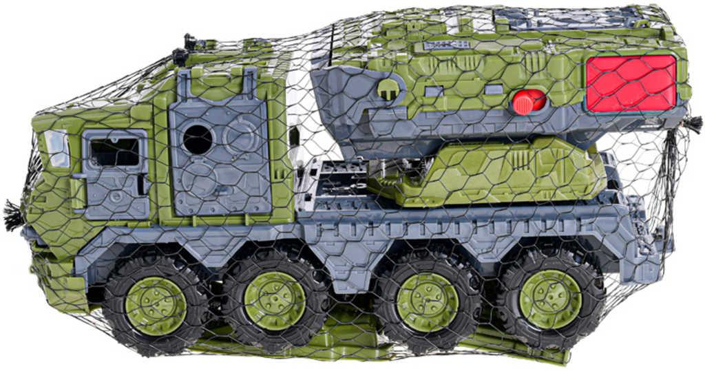 Auto vojenské 31cm set s odpalovačem raket a radarem volný chod v síťce