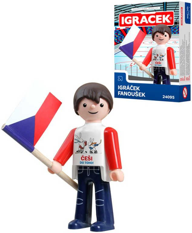 EFKO IGRÁČEK Fanoušek hokejový figurka 7,5cm v krabičce STAVEBNICE