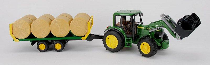 Speciální set - John Deere 6920 s před. nakladačem a vlekem s balíky slámy