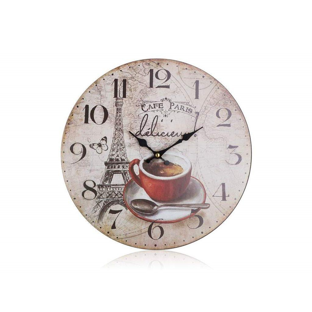 HOME DECOR Hodiny nástěnné CAFE PARIS 34 cm