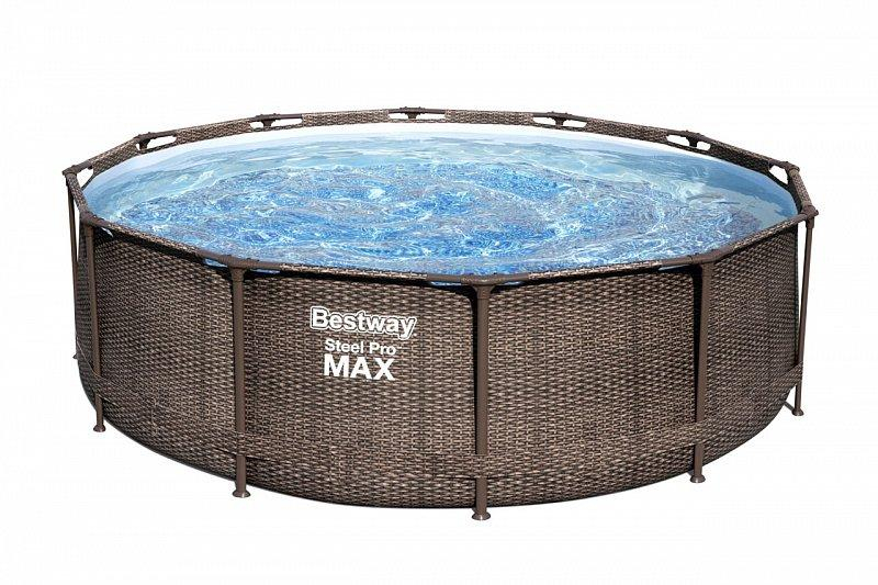 Nadzemní bazén kulatý Steel Pro MAX, kartušová filtrace, schůdky, průměr 3,66m, výška 1m