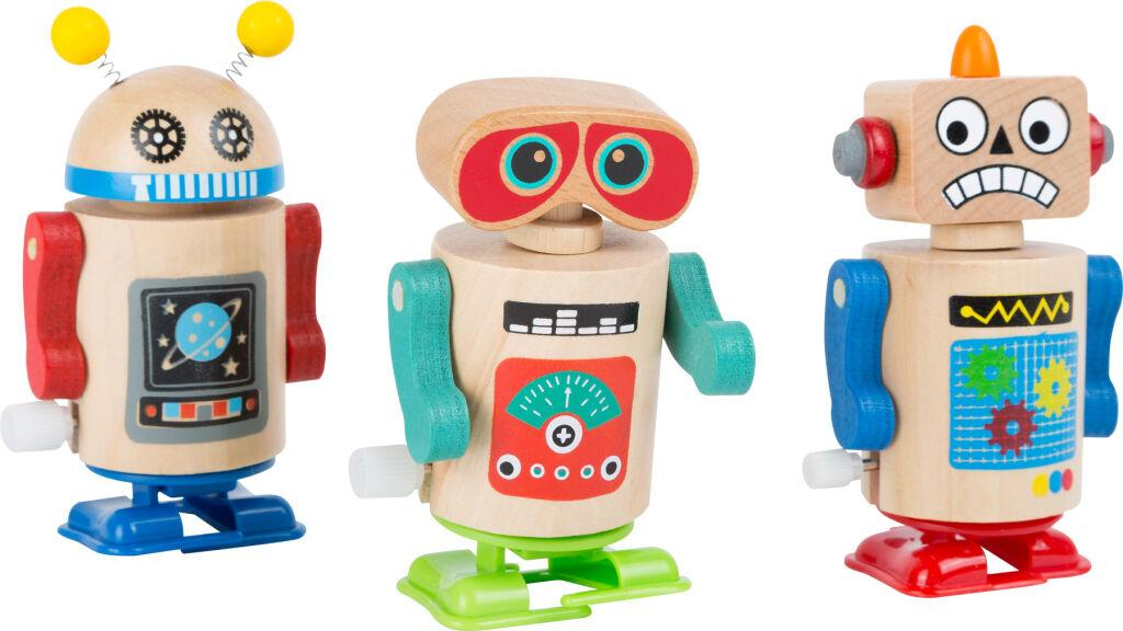 Small Foot Dřevěný natahovací robot 1ks zelené nožičky