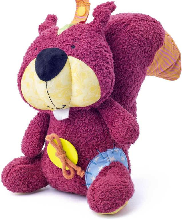 NINY PLYŠ Baby veverka Apia 22cm mazlící pískací zvonící pro miminko