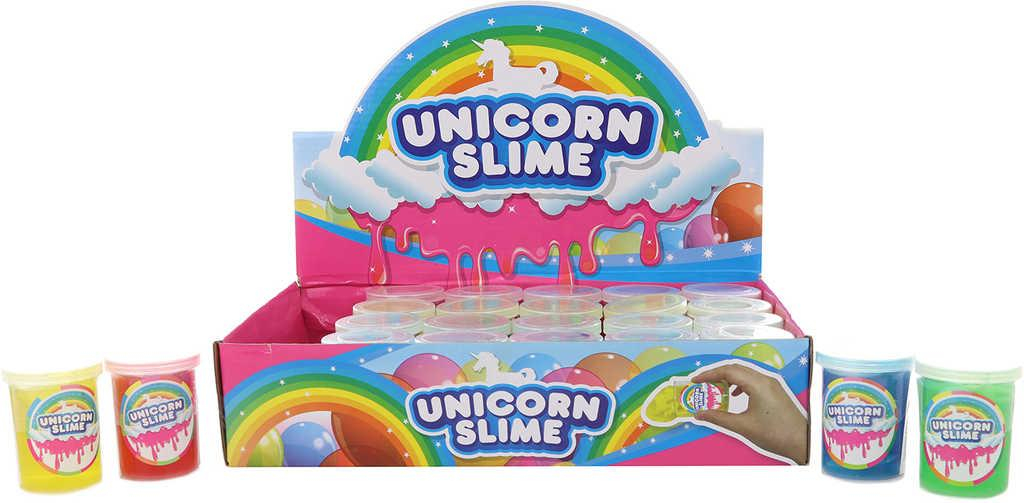 Sliz Unicorn s jednorožcem v plastovém kelímku 4 barvy