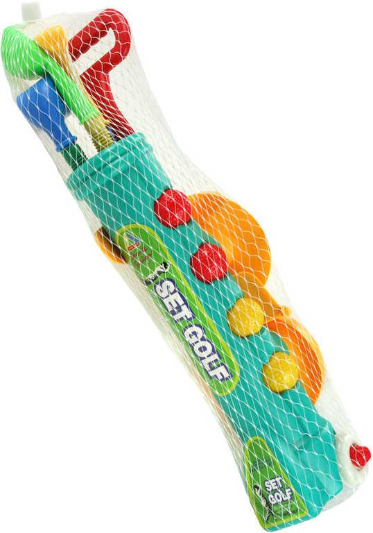 HRA Golf dětský plastový set vozíček s hůlkami, míčky a doplňky