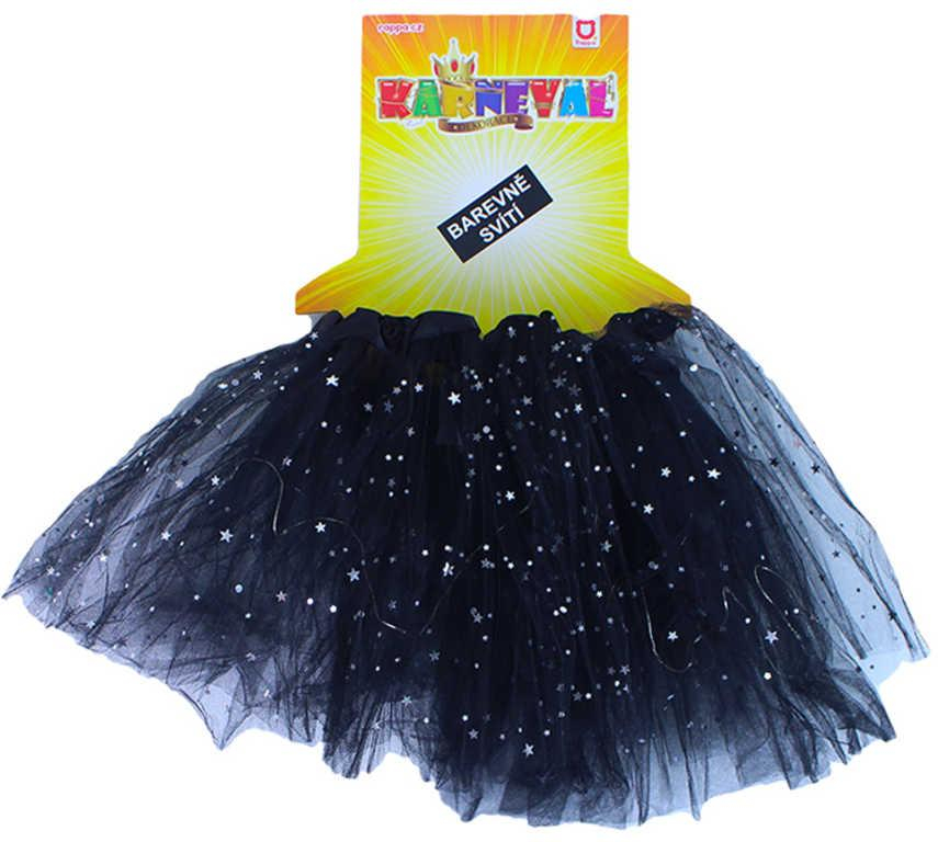 KARNEVAL Šaty sukně tutu černá (104-146cm) 3-10 let na baterie Světlo *KOSTÝM*