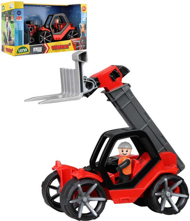 LENA TRUXX 2 auto teleskopický nakladač funkční set s figurkou plast v krabici